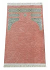 Kabe Desenli Örgü Püsküllü Şönil Seccade Pembe