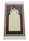 Kabe Detaylı Lüks Kaymaz Tabanlı Kadife Seccade