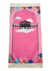 Kabeli Çiçek Desenli Çocuk Seccadesi Pembe