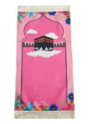 Kabeli Çiçek Desenli Çocuk Seccadesi Pembe