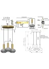 KADO 3LÜ ANTİK LAK AVİZE 3XE27