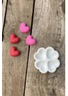 Kalp Mini Dörtlü Mum Kalıbı (Silikon) (Küçük Süsleme Kalıbı) 1 Adet