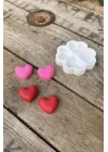 Kalp Mini Dörtlü Mum Kalıbı (Silikon) (Küçük Süsleme Kalıbı) 1 Adet