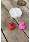 Kalp Mini Dörtlü Mum Kalıbı (Silikon) (Küçük Süsleme Kalıbı) 1 Adet