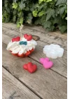 Kalp Mini Dörtlü Mum Kalıbı (Silikon) (Küçük Süsleme Kalıbı) 1 Adet