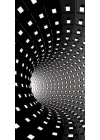 Kapı Giydirme Kapı Sticker Folyosu 3D Tünel Kareler