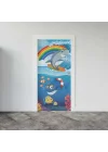 Kapı Giydirme Kapı Sticker Folyosu Köpek Balığı Gökkuşağı