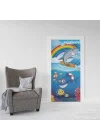 Kapı Giydirme Kapı Sticker Folyosu Köpek Balığı Gökkuşağı
