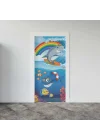 Kapı Giydirme Kapı Sticker Folyosu Köpek Balığı Gökkuşağı