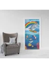 Kapı Giydirme Kapı Sticker Folyosu Köpek Balığı Gökkuşağı