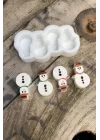 Kardan Adam Mini Dörtlü Mum Kalıbı (Silikon)
