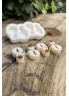 Kardan Adam Mini Dörtlü Mum Kalıbı (Silikon)