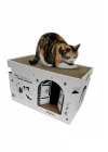 Karton Kedi Tırmalama ve Dinlenme Evi