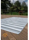 Katlanabilir Plaj Kamp Piknik Bahçe Balkon Teras Hasır Mat Savan Karavan Halısı Kilim GRİ 150 x 210