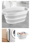 Katlanabilir Silikon Akordiyon Çamaşır Sepeti Sele 27 L (27 Litre)