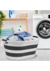 Katlanabilir Silikon Akordiyon Çamaşır Sepeti Sele 27 L (27 Litre)