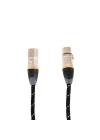 KCL-024-3M Siyah Örgülü XLR-XLR Mikrofon Kablosu (Gri Uçlu)