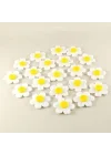 Keçe Beyaz Papatya 20 Adet 4 Cm