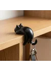 Kedi Figürlü Yapışkanlı Köşe Askılık