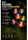 Kelebek Motifli Solar Bahçe Aydınlatma 6lı Sarı Işık 1 Adet