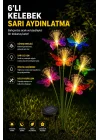 Kelebek Motifli Solar Bahçe Aydınlatma 6lı Sarı Işık 1 Adet