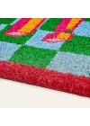 Kerala Mavi - Yeşil Coir Kapı Önü Paspası 45x75 Cm