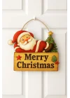 Keyifli Noel Baba Yılbaşı Ahşap Kapı Süsü Noel Kapı Süsü, Yılbaşı Süsü Yılbaşı Temalı Hediyeler (25-20 cm)