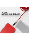 Kırmızı Type-C Örgülü Kırılmaz Şarj Kablosu