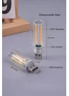 Kırmızı USB LED Gece Lambası, Cam Tüp, Dokunmatik, Mini Taşınabilir, Dim Edilebilir