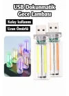 Kırmızı USB LED Gece Lambası, Cam Tüp, Dokunmatik, Mini Taşınabilir, Dim Edilebilir