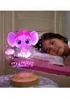 Kız Çocuğa Hediye Fil Figürlü Hediyelik Kişiye Özel Tatlı Fil 3d Led Lamba