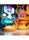 Kız Çocuğa Hediye Fil Figürlü Hediyelik Kişiye Özel Tatlı Fil 3d Led Lamba