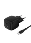 Kompakt Duvar Şarj Cihazı 45 W + USB-C - USB-C Kablosu, Apple iPhone 17, 16, 15, 14, Plus, Pro, Pro Max, Samsung Galaxy S25 Serisi, S24, Pixel 9, iPad, AirPods ve Fazlası için Hızlı Şarj, Siyah