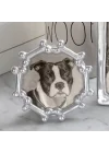 köpek kemik yuvarlak çerçeve, gümüş, 4 x 6