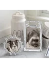köpek kemik yuvarlak çerçeve, gümüş, 4 x 6