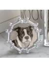 köpek kemik yuvarlak çerçeve, gümüş, 4 x 6