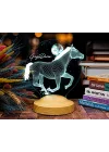 Koşan At Tasarımlı Hediye, 3D At Figürlü Kişiye Özel 3 Boyutlu Led Lamba