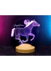 Koşan At Tasarımlı Hediye, 3D At Figürlü Kişiye Özel 3 Boyutlu Led Lamba