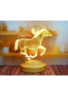 Koşan At Tasarımlı Hediye, 3D At Figürlü Kişiye Özel 3 Boyutlu Led Lamba