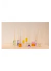 Kristal Mum Tutucu, Sarı/Pembe/Açık Nane, 11X4X4 Cm