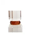 Kristal Mum Tutucu, Şeffaf/Sarı/Amber, 18,5X7X7 Cm