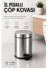 Krom Pedallı Çöp Kovası 3 Lt Eko