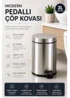 Krom Pedallı Çöp Kovası 3 Lt Eko