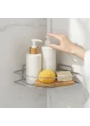 Krom Tek Katlı Duş Şampuanlığı Paslanmaz Çelik Banyo Köşe Rafı Vidalı Sağlam ve Şık Tasarım