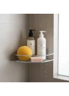 Krom Tek Katlı Duş Şampuanlığı Paslanmaz Çelik Banyo Köşe Rafı Vidalı Sağlam ve Şık Tasarım