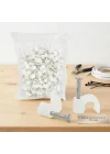 Kroşe No: 2 Numara Çelik Çivili 100lü Paket, 6 MM Kordon Data, Anten, CCTV Uydu Kablo Kroşesi