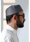 Kubbeli Kalıp Namaz Takkesi Gri Gri 58