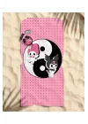 kuromi ying yang baskılı piaj havlusu Renkli Tek Ebat