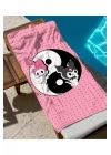 kuromi ying yang baskılı piaj havlusu Renkli Tek Ebat