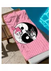 kuromi ying yang baskılı piaj havlusu Renkli Tek Ebat